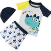 Children's Swimwear Baby Bathing Suit 3 Pieces Shark Dinosaur Cute Short Sleeve Swimming Suits for Boys Toddler Kids Beach Wear