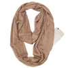 Hidden Zipper Pocket Travel Infinity Scarf