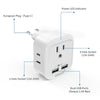 NTONPOWER Universal 4 In 1 US to EU Power Adapter With 2 USB Ports