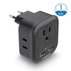 NTONPOWER Universal 4 In 1 US to EU Power Adapter With 2 USB Ports