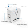 NTONPOWER Universal 4 In 1 US to EU Power Adapter With 2 USB Ports