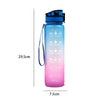 1L Water Tracking Sports Gradient Bottle