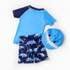 Children's Swimwear Baby Bathing Suit 3 Pieces Shark Dinosaur Cute Short Sleeve Swimming Suits for Boys Toddler Kids Beach Wear