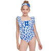 Girls One Piece Cutout Swimsuit